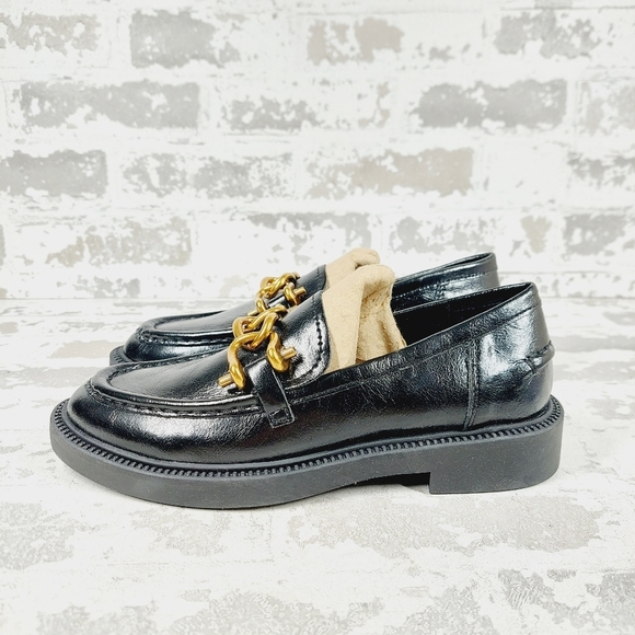 NEW Steve Madden Karmine Black Leather Slip On Old Money Loafers F400 - Picture 1 of 10